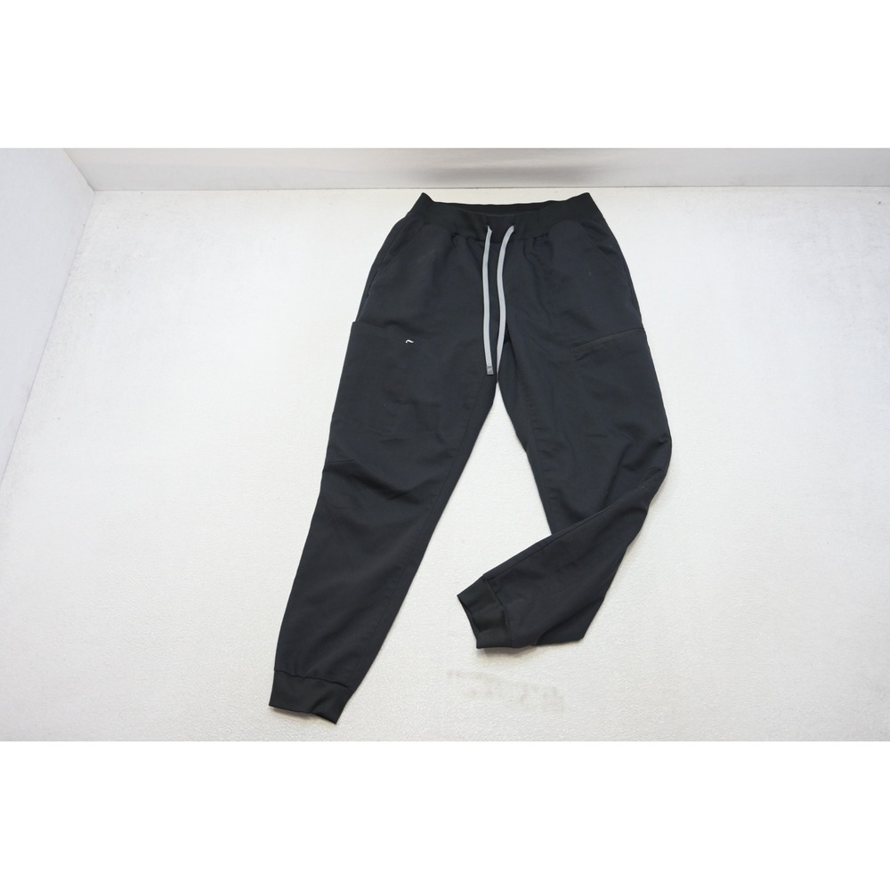 Fabletics Scub Pants Women Medium Black Drawstring Cargo Pockets Excellent
